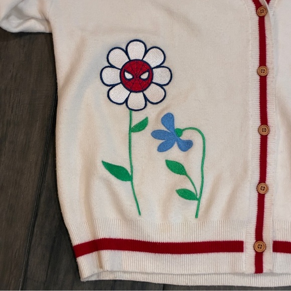 Marvel Spider-Man Flower Knit Cardigan - Size 2X - Picture 8 of 14